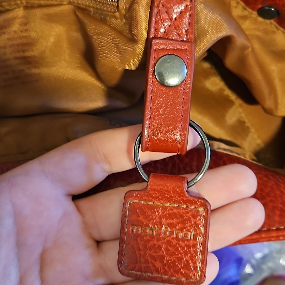 MATT & NAT Red Large Bag Purse Y2K Adjustable Straps Vegan Leather - Picture 8 of 9